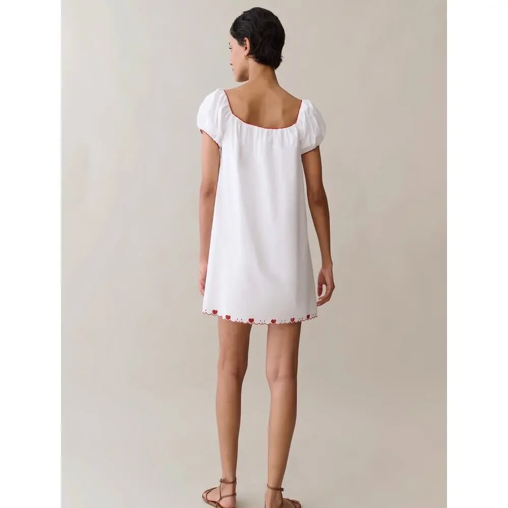NWT New Kourt white embroidered cotton Nya Dress $147 M